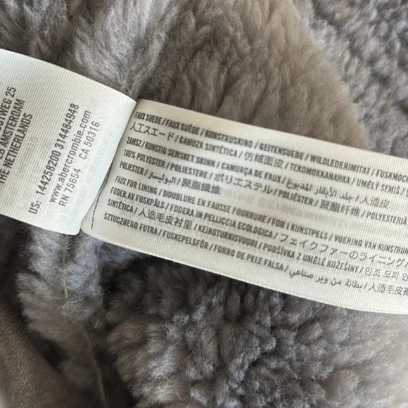 NWT Abercrombie & Fitch Suede Asymmetrical Zip Cozy Jacket - Picture 11 of 11